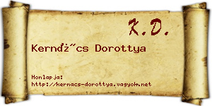 Kernács Dorottya névjegykártya